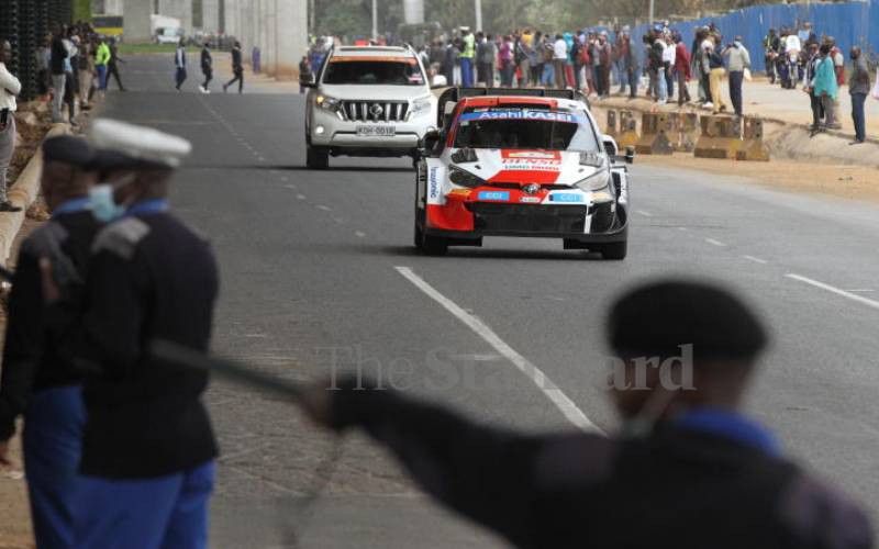 Sebastien and Veillas racing along Uhuru Highway.