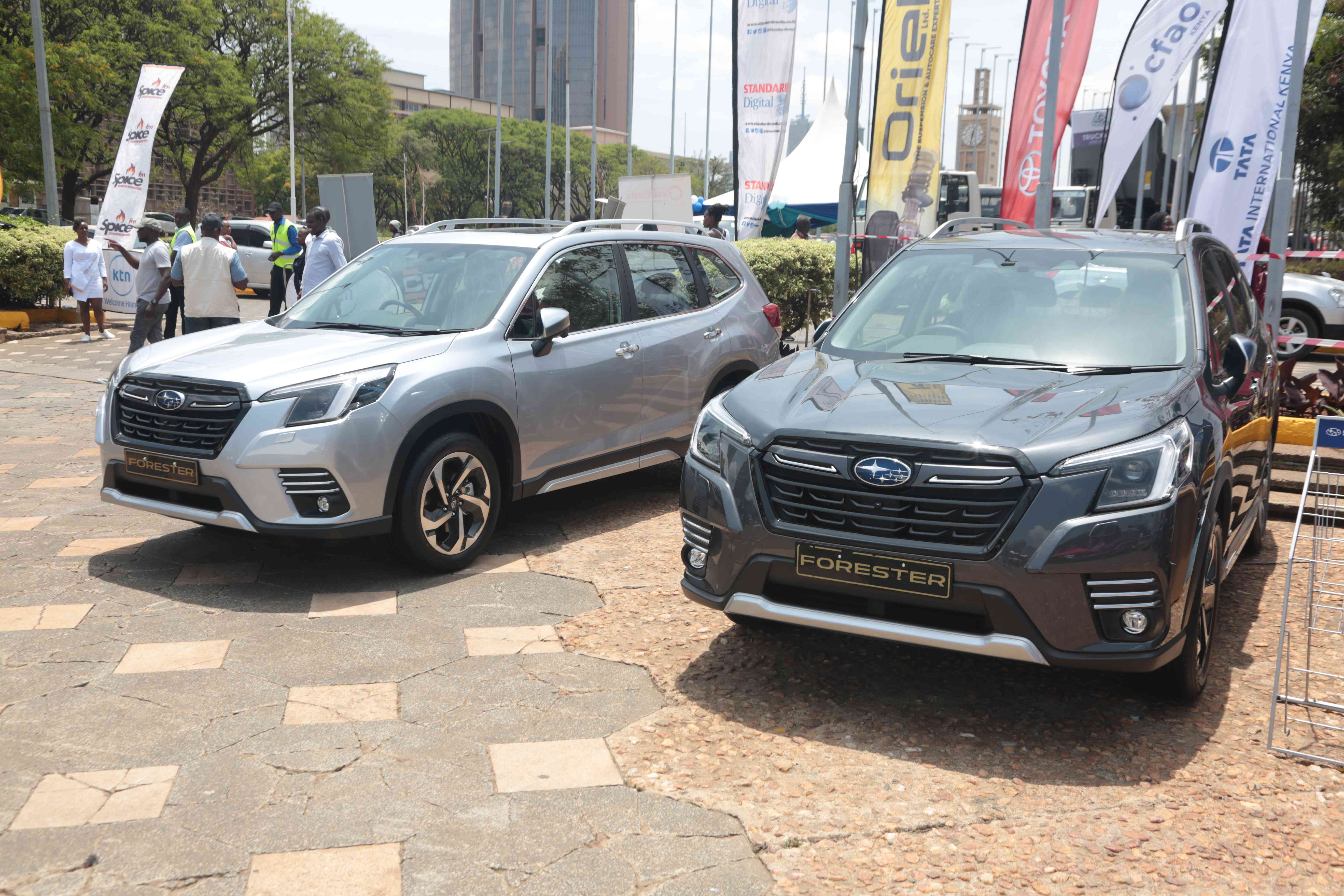 The all  new Subaru Foresters at the Subaru stage