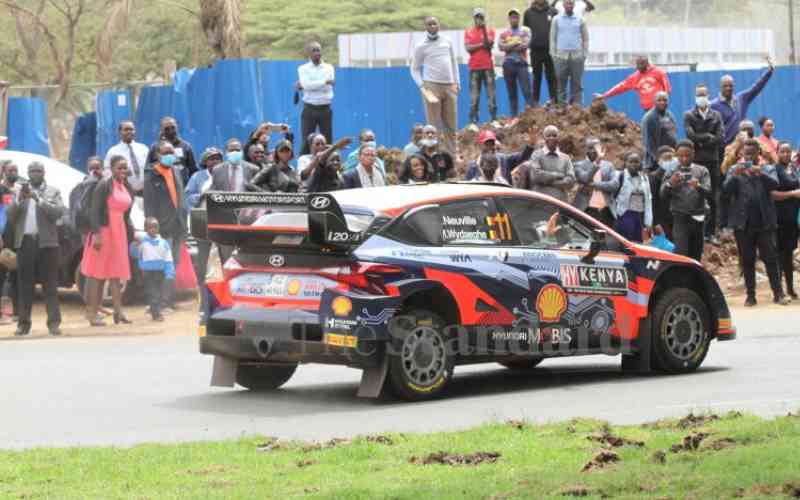 Thierry Neuville and Martijn Wydaeghe in action.