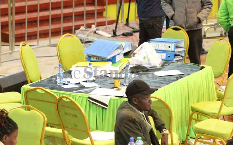 A deserted verification table at Bomas.