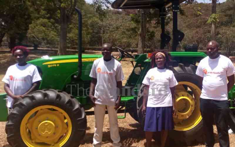 Hello tractor beneficiaries at the event.