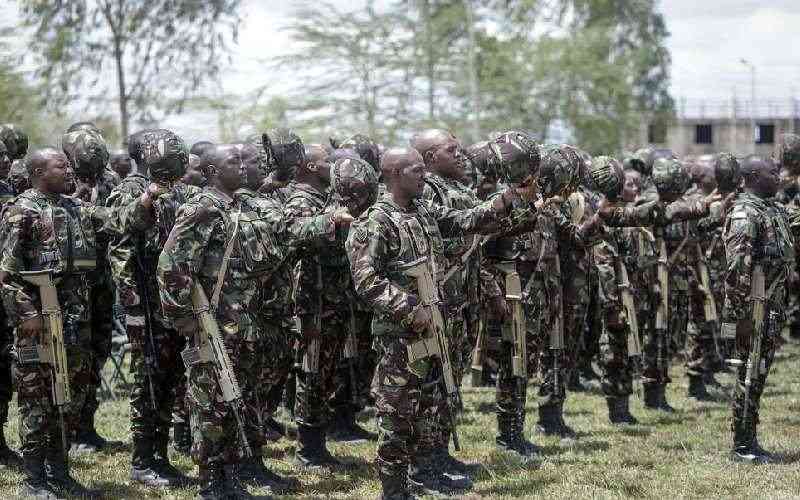 KDF at the Embakasi garrison in Nairobi.