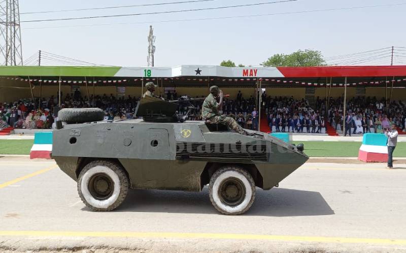 An armoured car that took part in the celebration.