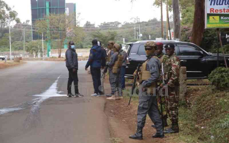 Security officers outside Bomas.