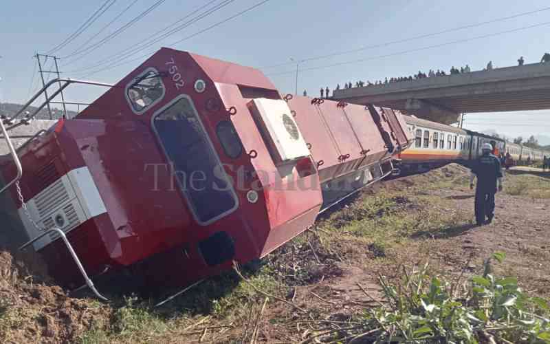 Train derails at Mamboleo in Kisumu, impacts traffic