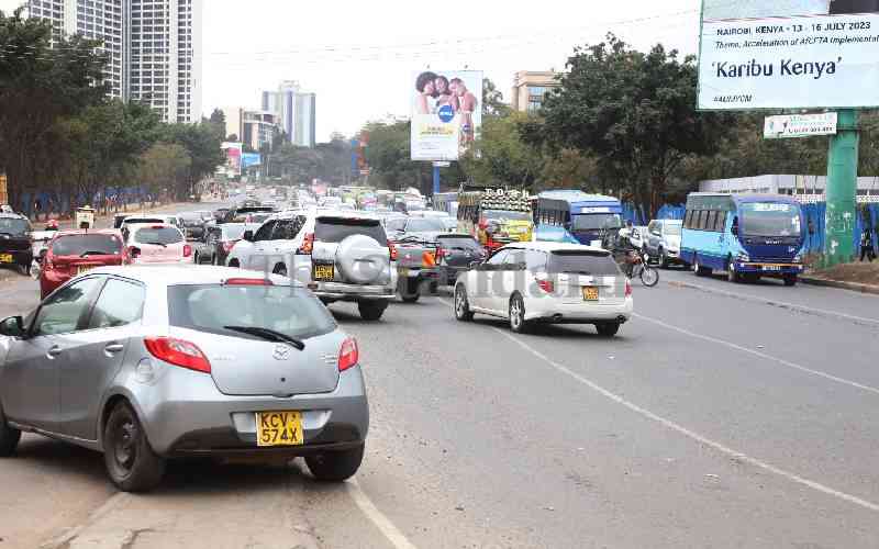 Heavy traffic following closure of Kenyatta Avenue