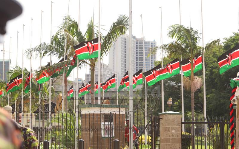 Flags fly half-mast at Jomo Kenyatta's mausoleum