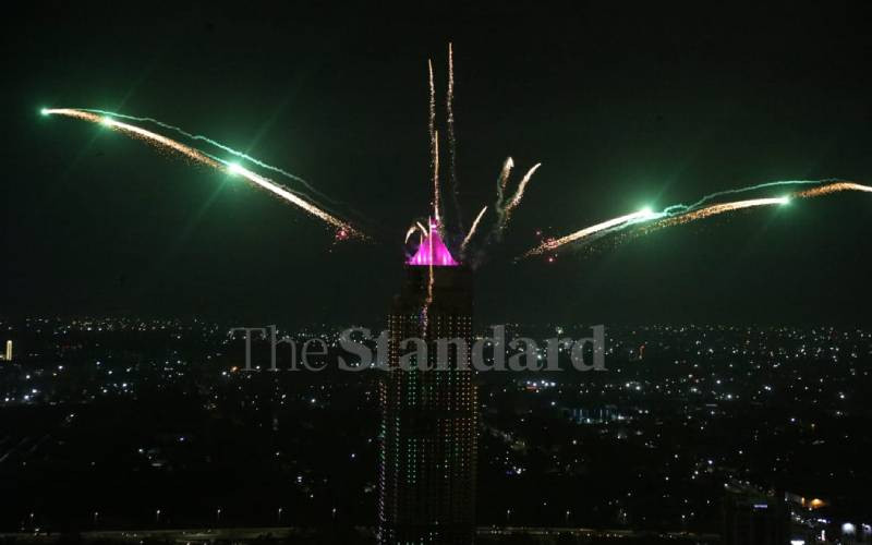 Old Mutual Tower fireworks display