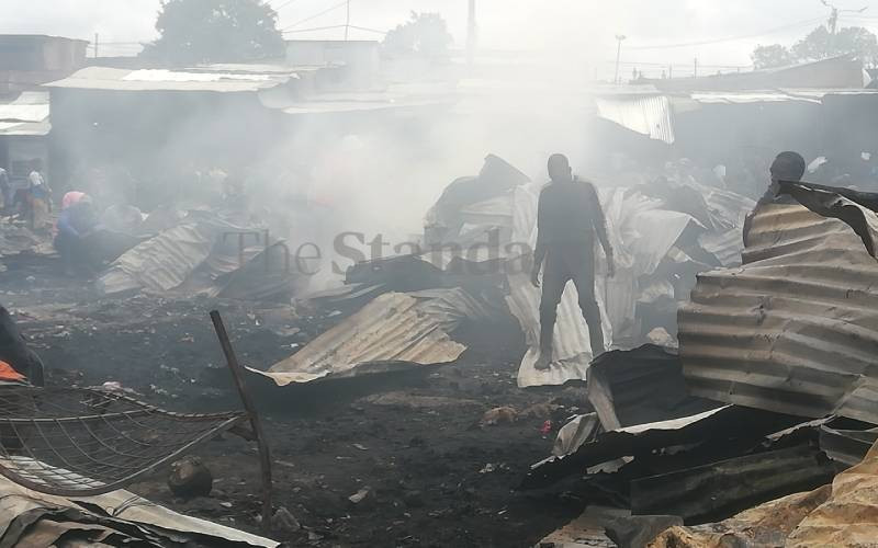 Fire razes down a section of Gikomba market
