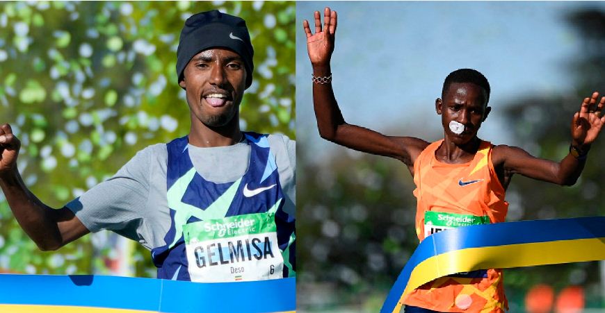  Kenya's Judith Jeptum breaks women's record as  Ethiopia's Deso Gelmisa wins men's Paris Marathon