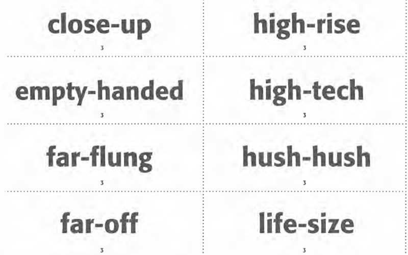 hyphenated words list