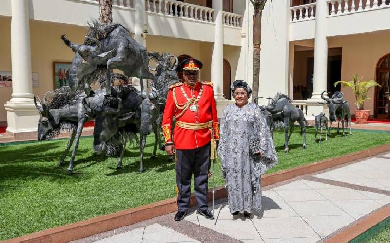 Uhuru and Margaret at State House, Nairobi. 