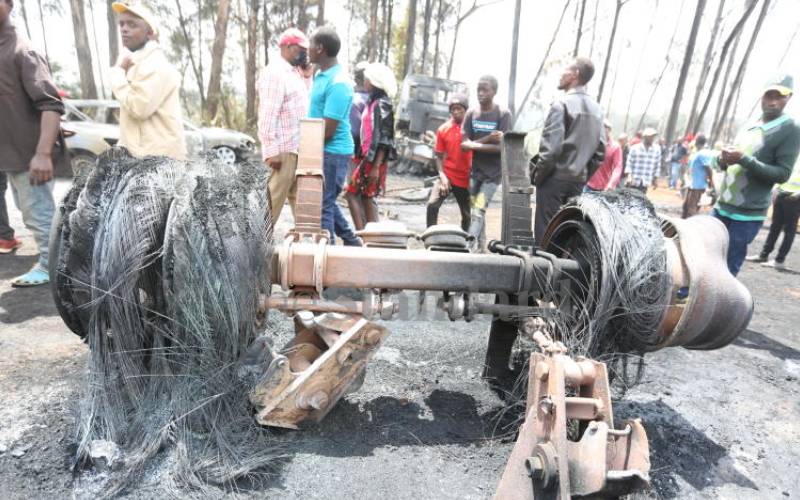 The morning fire was contained by 2 pm.