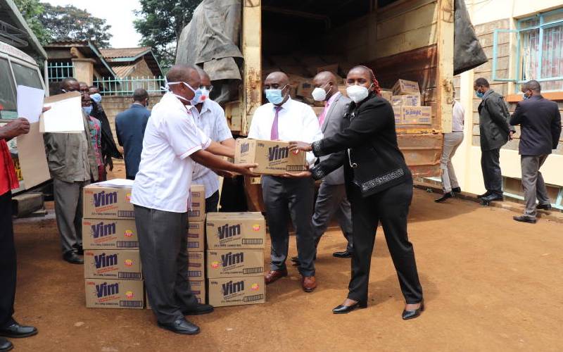 Embu health facilities get Sh608,000 detergents to fight Covid-19
