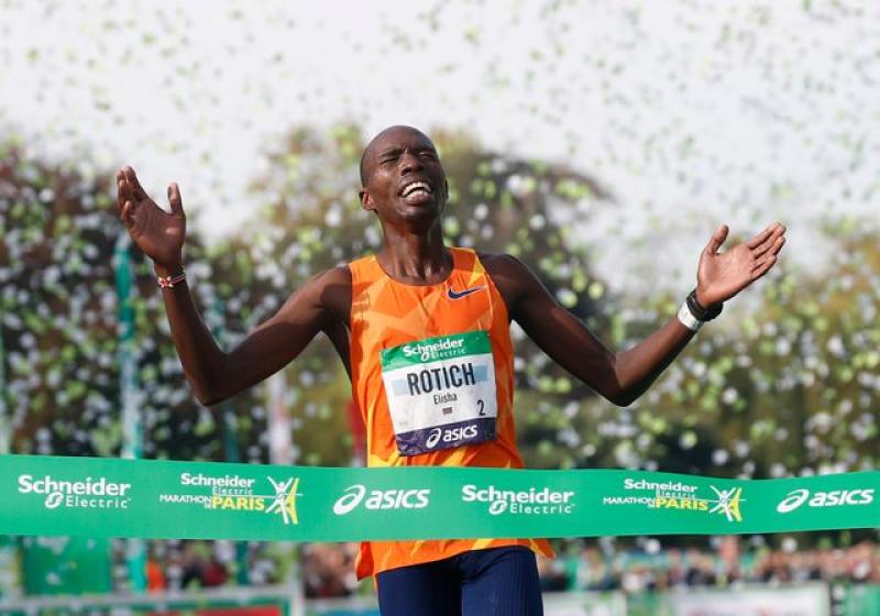 Kenya’s Elisha Rotich smashes Kenenisa Bekele’s record to win Paris Marathon