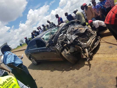 Jaguar reacts after his vehicle is involved in multiple car crash ...