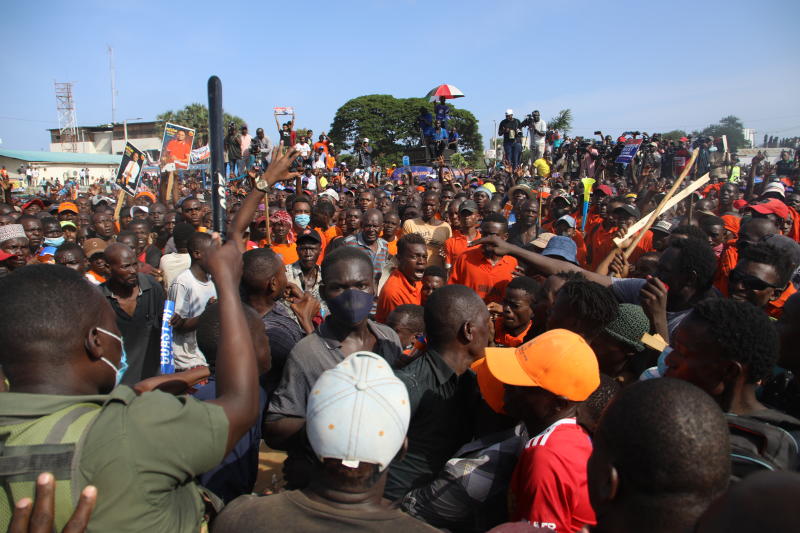 Public spat at Azimio’s Tononoka rally sparks fears of poll violence