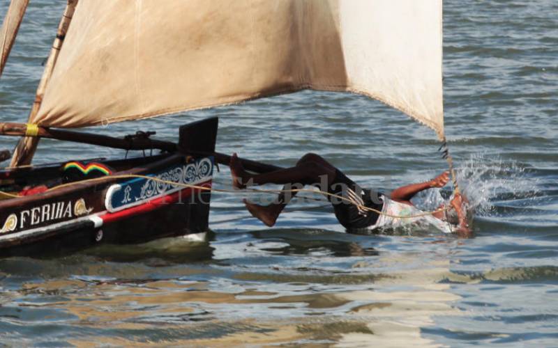 Dhow race at Shela Beach, Lamu island