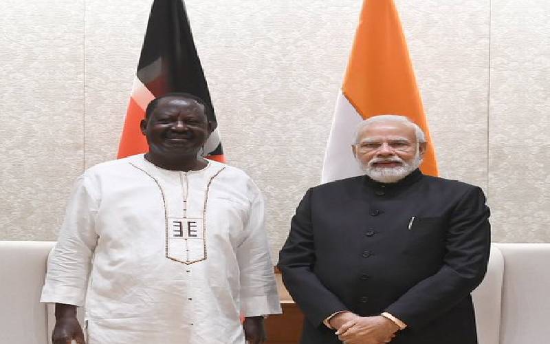 Raila meets PM Modi during India visit, pledges to further nations’ interest