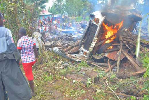 Angry villagers set Meru trader's property ablaze 