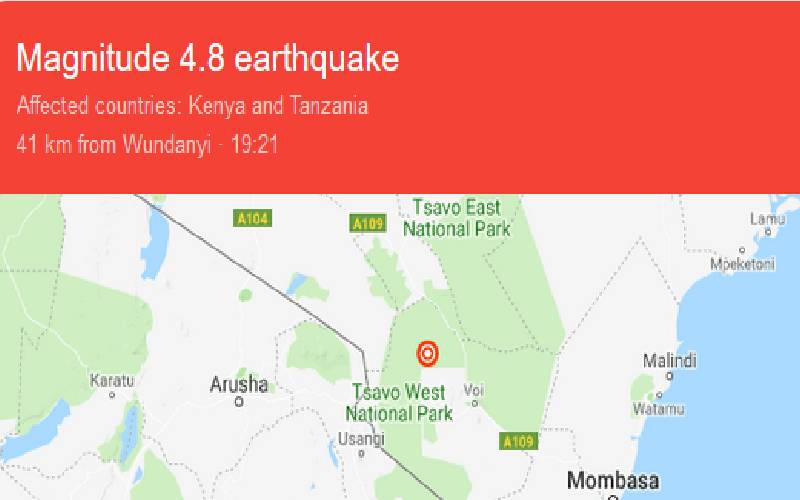 Earthquake in Kenya: No significant damage