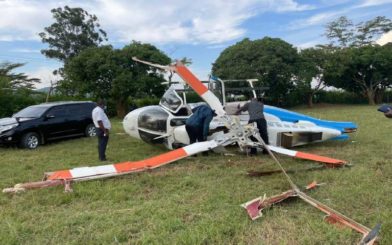 Chopper Crashes After Dropping Raila In Siaya The Standard