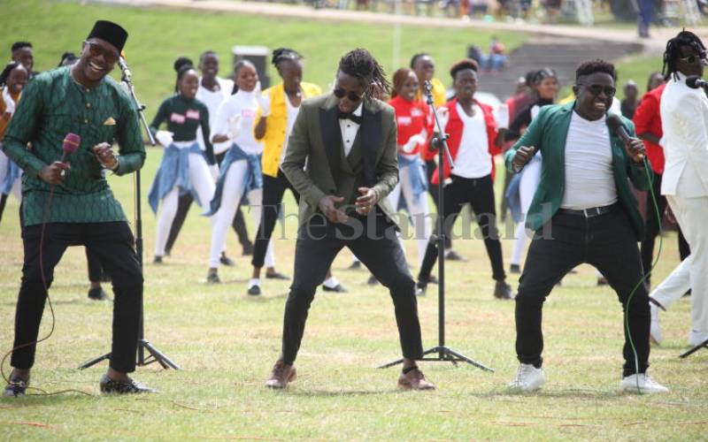 Amos and Josh entertaining guests.