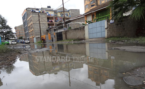 Where did the rain start beating Nairobi?