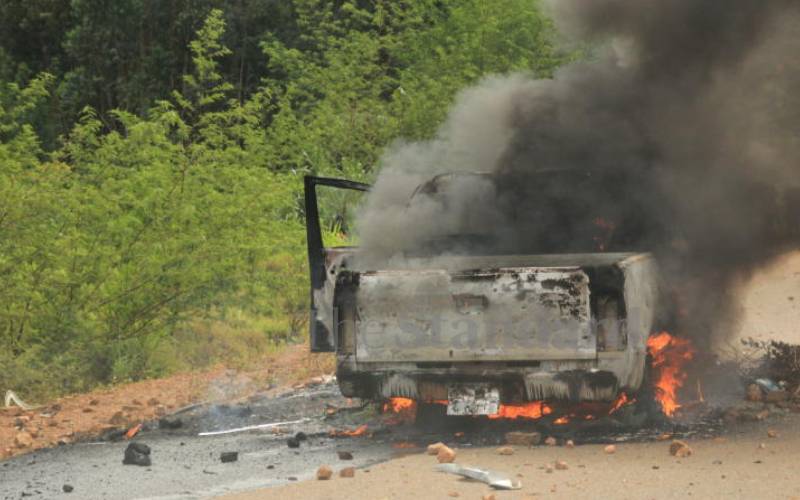  Isuzu D-Max torched in Kisii (2019).