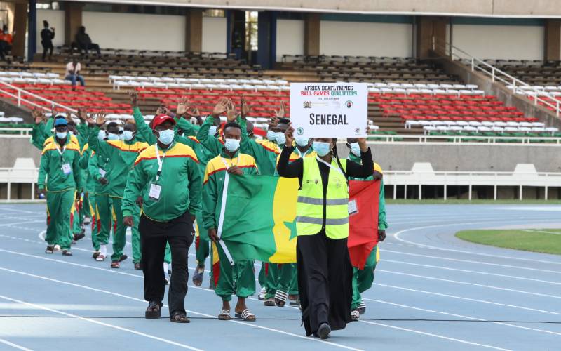 Team Senegal takes to Kasarani Stadium