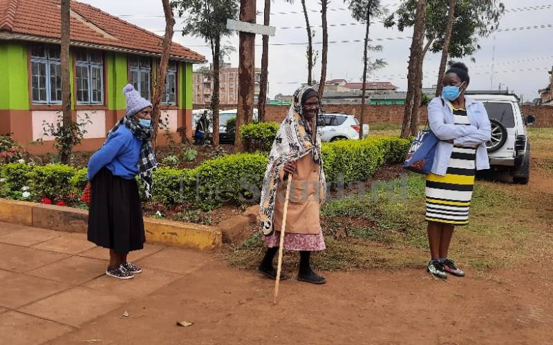 Elderly women at a polling center in Muguga 