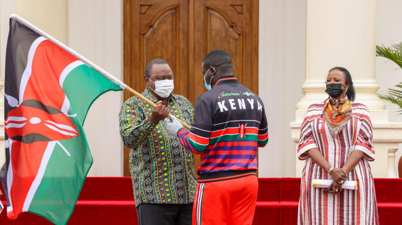 Tokyo Olympics President Uhuru Kenyatta Presents Team Kenya With Official Travel Kit The Standard Sports