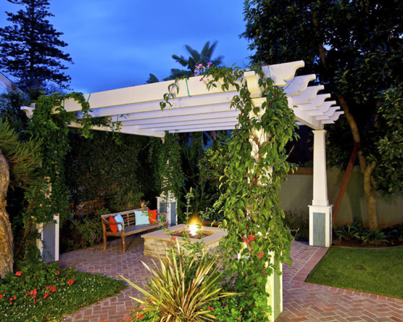 Pergola with appropriate climbing makes a great and beutiful shade.
