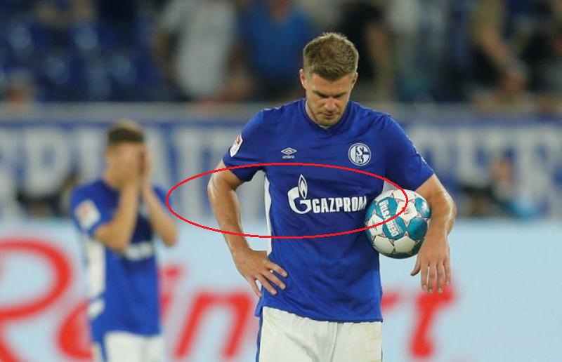 German soccer club Schalke 04 removes Gazprom logo from shirts