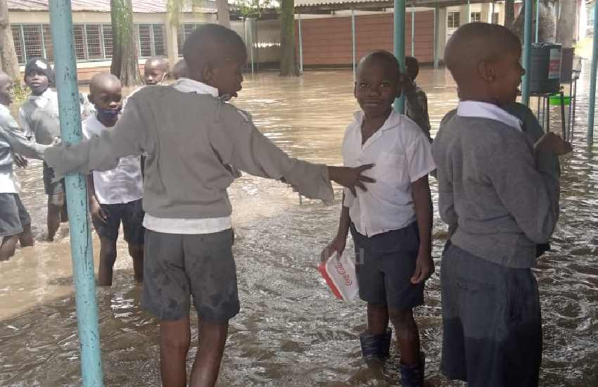 Playgrounds and classrooms are all flooded...