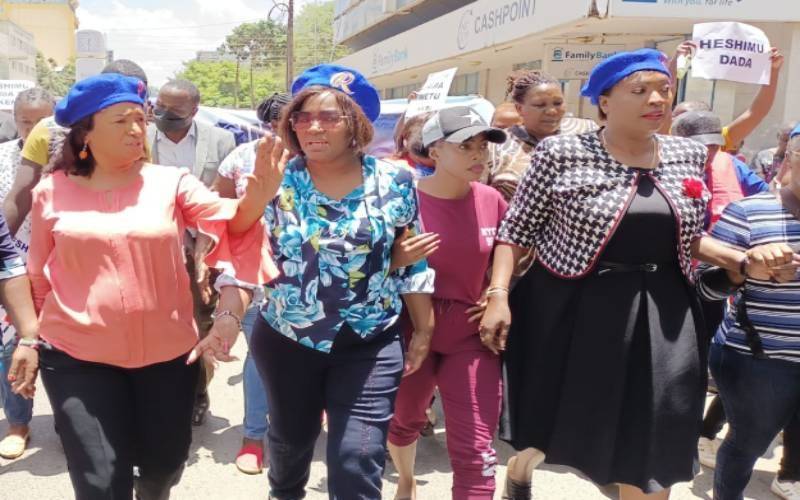 Kananu, Shebesh, Passaris protest in CBD over insults directed at Mama Ngina
