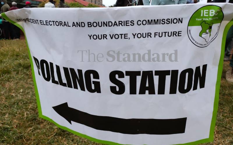 IEBC banner at Karuri polling center