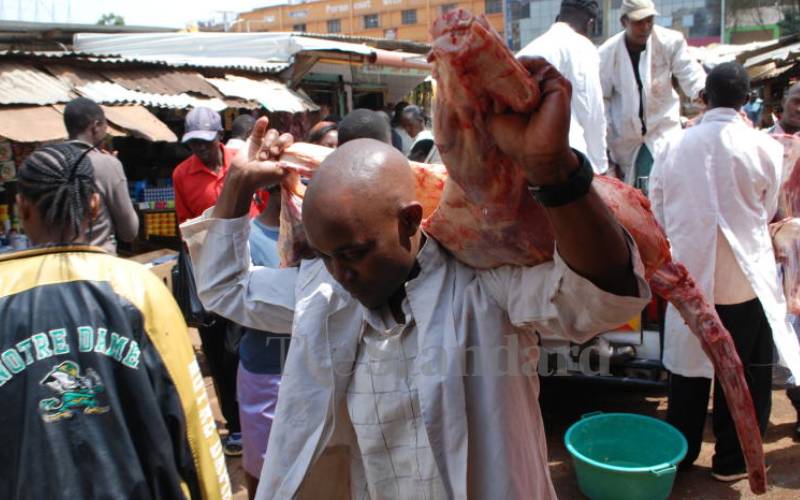 Businessman at a market in Kisii County.