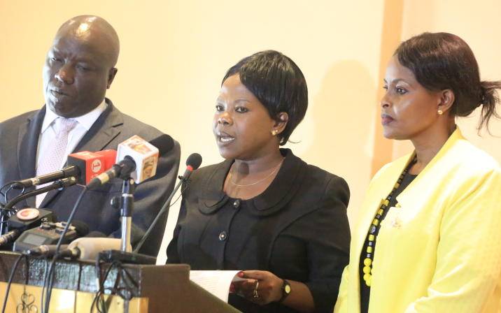 Ex-IEBC officials Connie Maina, Paul Kurgat and Margaret Mwanchanya ...