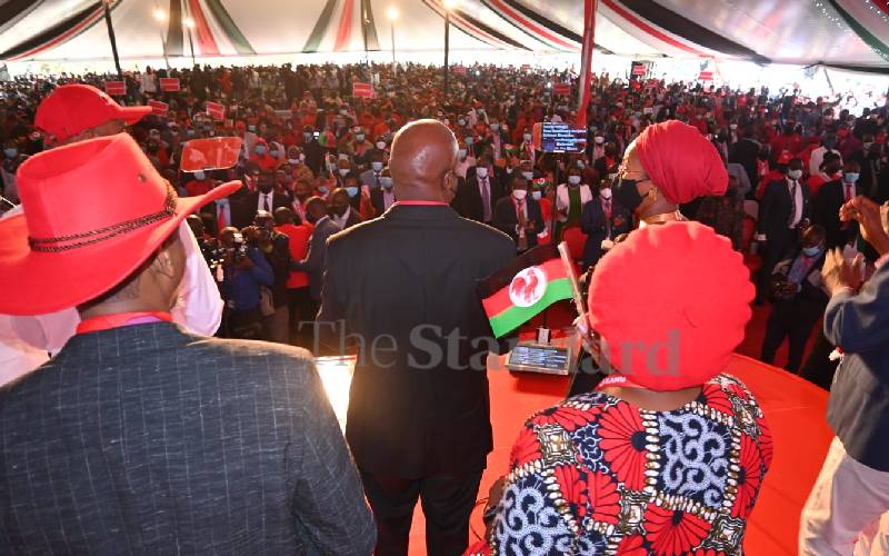 Photos: Pomp as Kanu endorses Gideon Moi to run for president