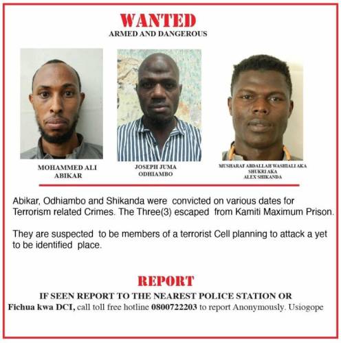 Prison break: Kamiti terror convict unknown in Mumias