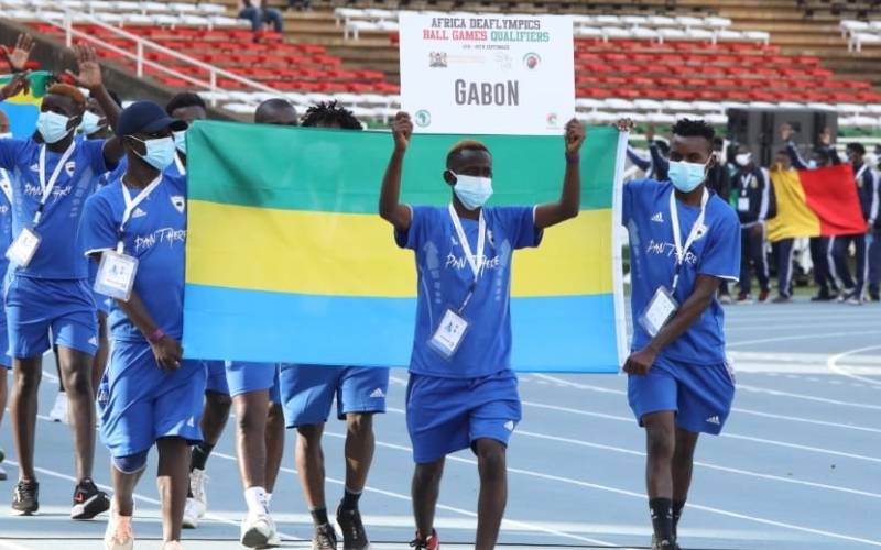 Team Gabon takes to Kasarani Stadium