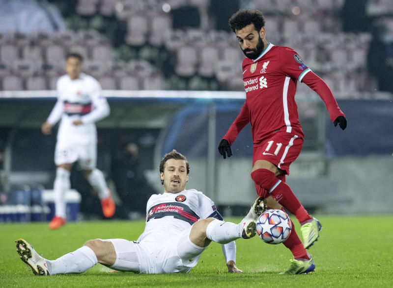 Salah sets club record as Liverpool held at Midtjylland