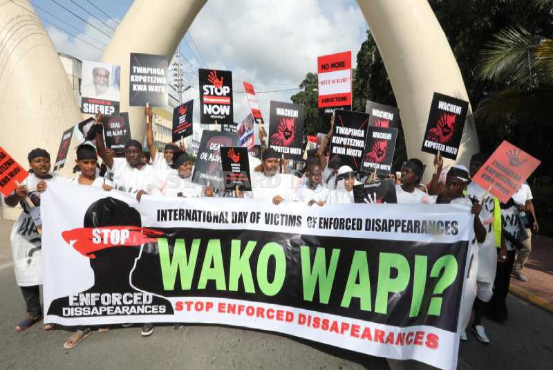 Families protest in Mombasa over missing kin