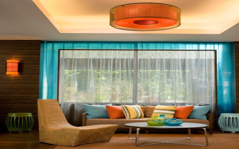 Liven up room with orange and blue