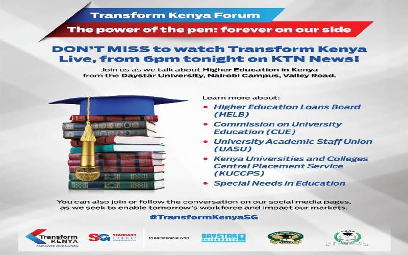 Standard Group to hold fifth transform Kenya forum focusing on higher education