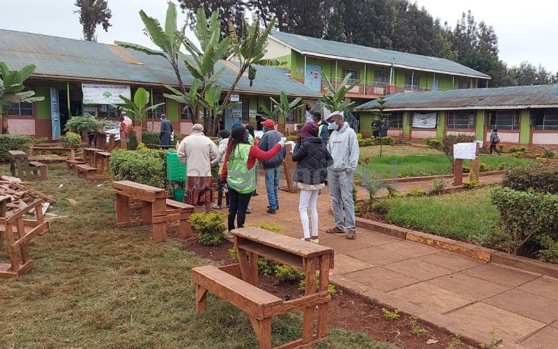 Voters at Wangige Primary School, Muguga