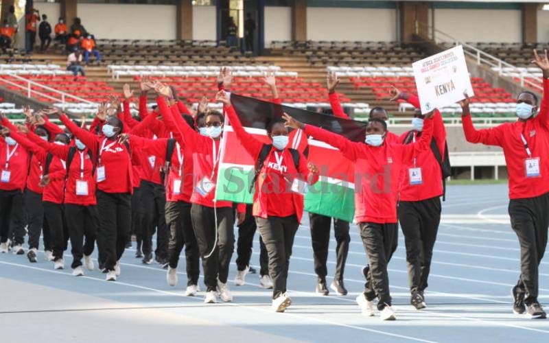 Team Kenya takes to Kasarani Stadium