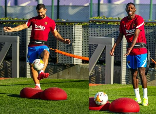 Barca handed boost in attack as Dembele, Aguero start training