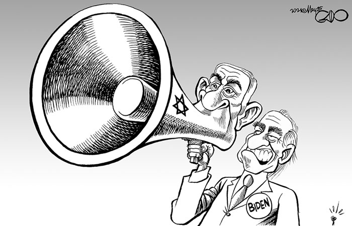 Editorial cartoon: Joe Bidden Middle East Israel Policy